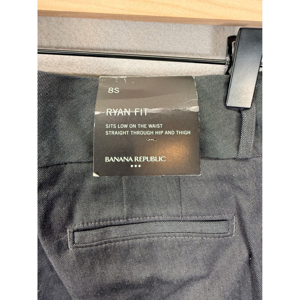 Banana Republic Ryan Fit Gray Straight Leg Dress 8 Short Preppy Classic Trousers - Picture 5 of 7